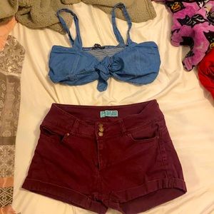 Sold individually or TOGETHER as an outfit! Too size S shorts size L